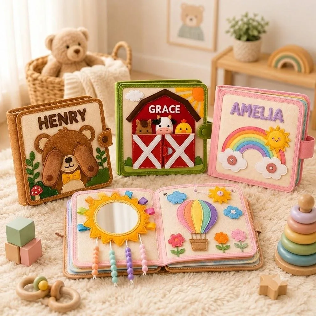 Personalized Farm Felt Busy Book for Toddlers