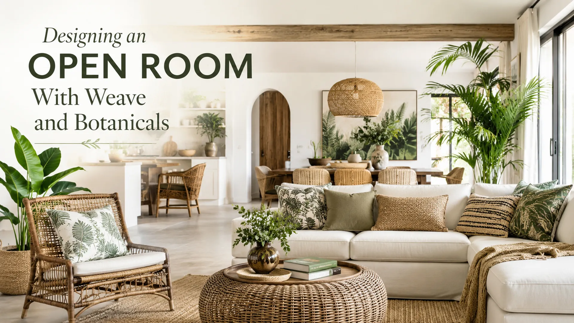 Designing an Open Room With Weave and Botanicals