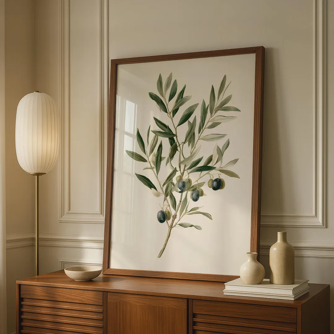 Olive Branch Vintage Botanical Print