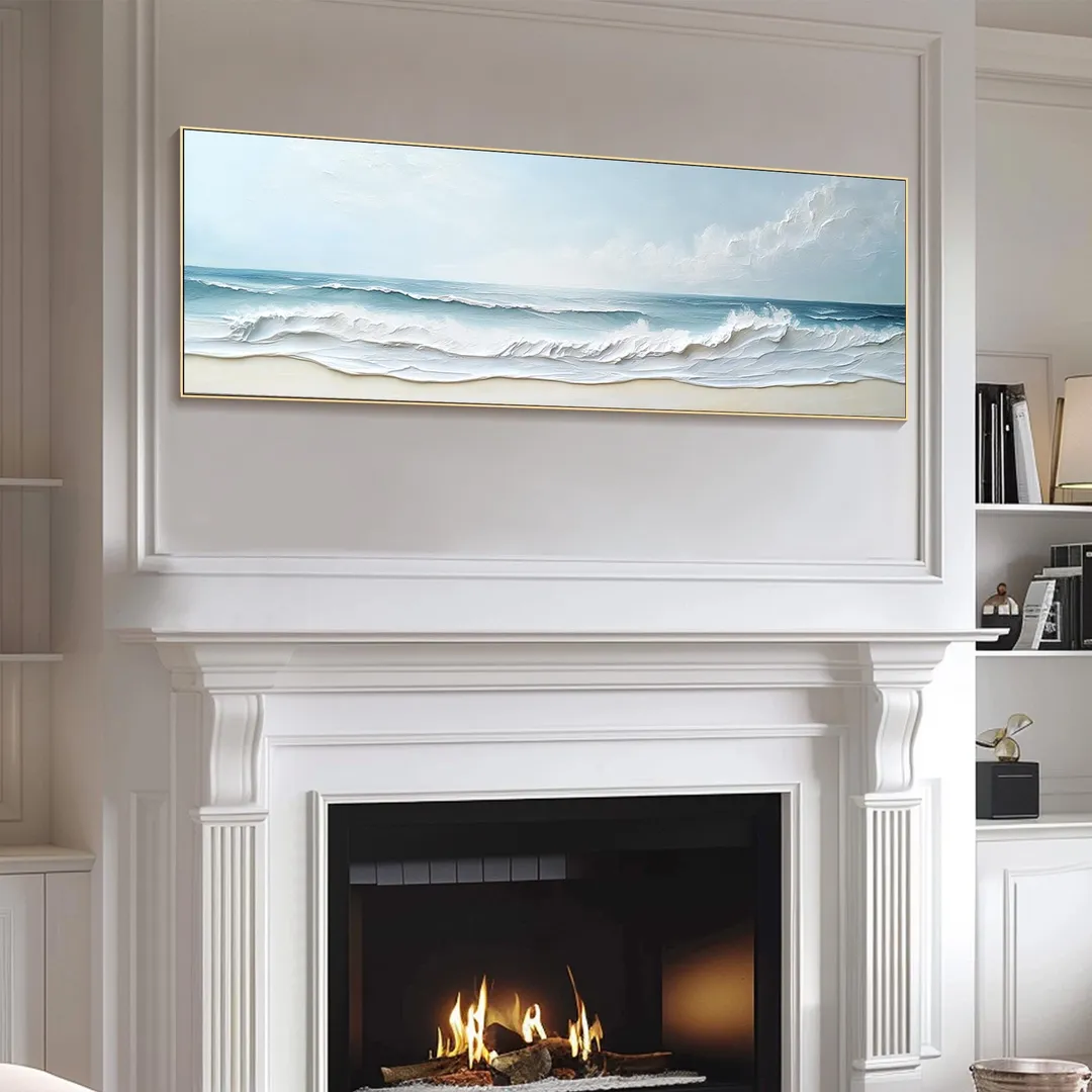 Serene Ocean Wave Panoramic Canvas Art