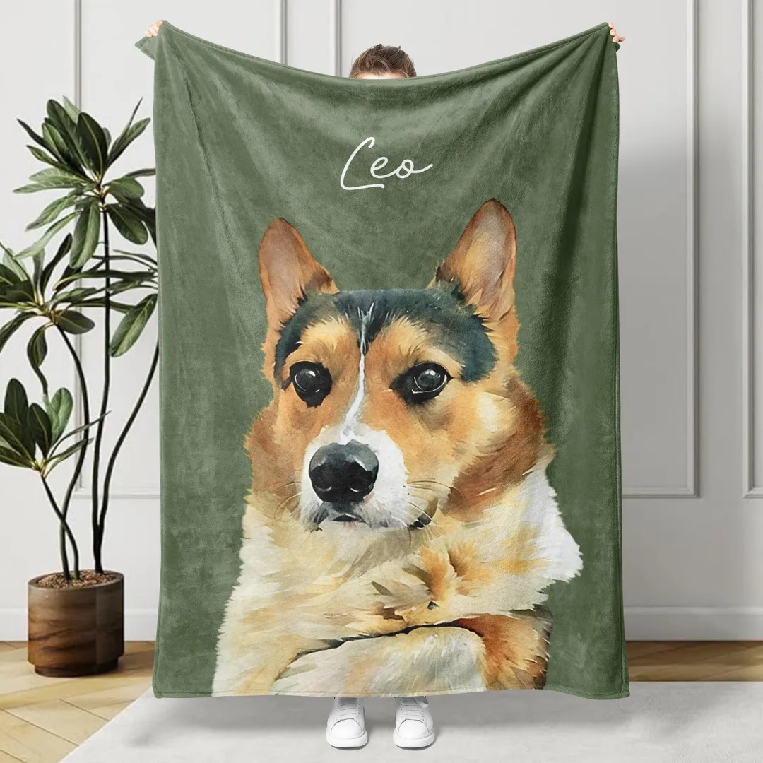 Custom Pet Photo Portrait Blanket