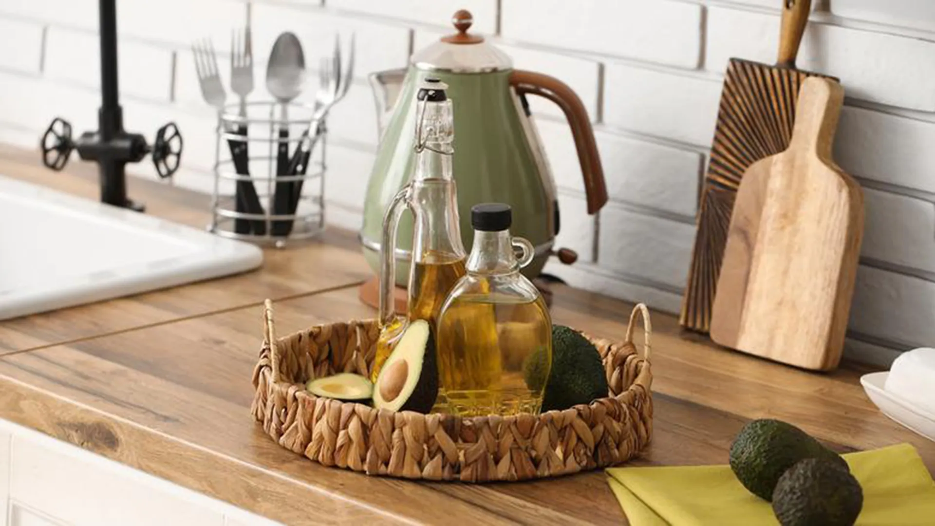 A Small Tray System for Oils, Spoons, and Linens
