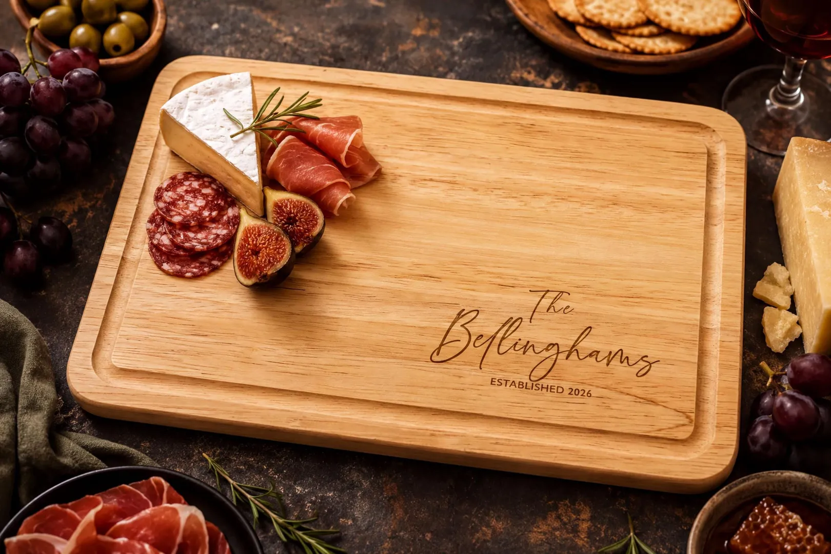 Engraved Wedding Charcuterie Board