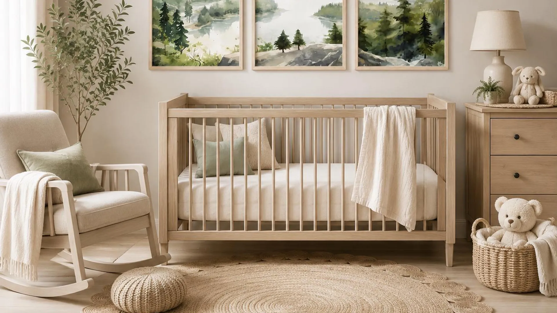 Linen, Wood, and Soft Prints for Nurseries