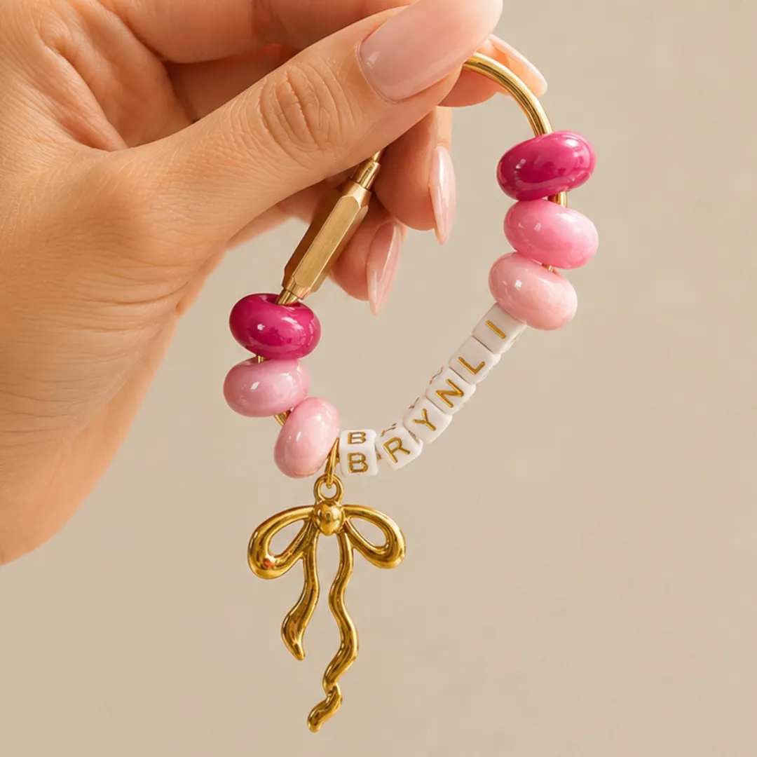 Personalized Bead Letter Name Keychain