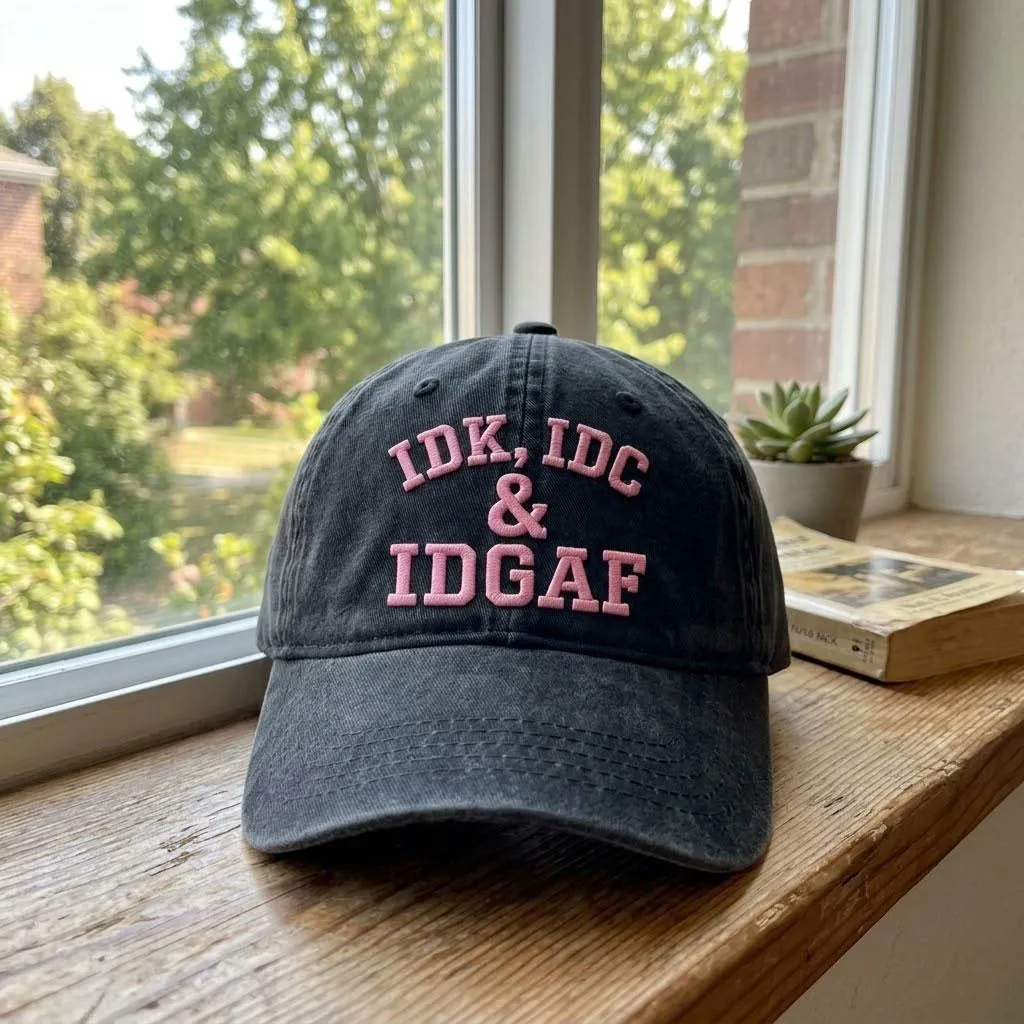 IDK IDC IDGAF Dad Hat Vintage Cap