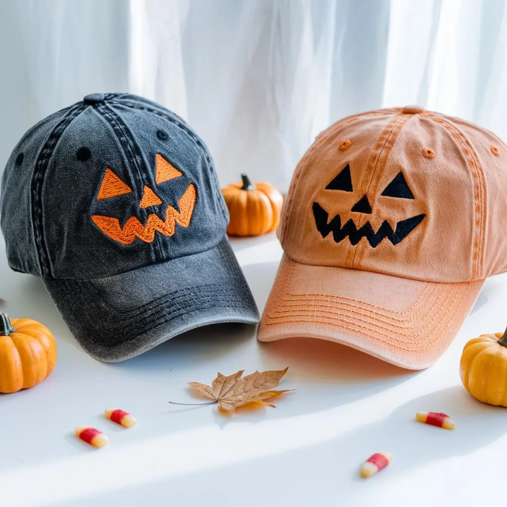 Jack-o-lantern Baseball Hat, Spooky Halloween Costume Cap